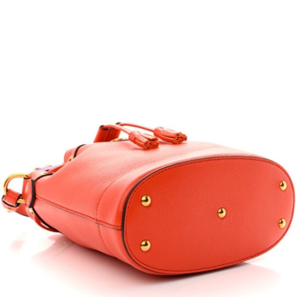 SOLD LIVE! Gucci Diana Orange Bucket Bag with Bamboo Handle & Crossbody - NWT - Picture 13 of 13